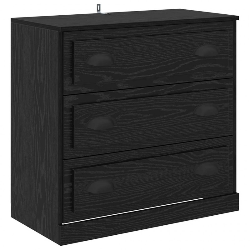 Komody z szufladą 2 pcs Czarny Dąb 70 x 35,5 x 67,5 cm