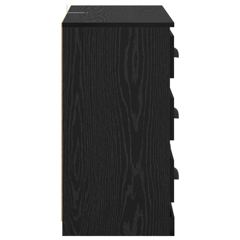 Komody z szufladą 2 pcs Czarny Dąb 70 x 35,5 x 67,5 cm