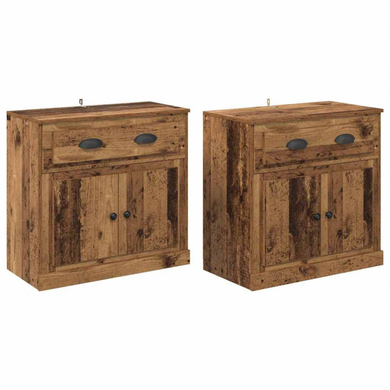 Komody z szufladą 2 pcs Stare drewno 70 x 35,5 x 67,5 cm