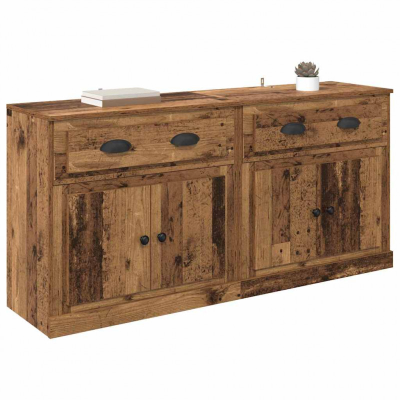 Komody z szufladą 2 pcs Stare drewno 70 x 35,5 x 67,5 cm