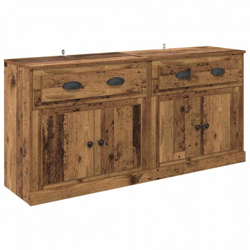 Komody z szufladą 2 pcs Stare drewno 70 x 35,5 x 67,5 cm
