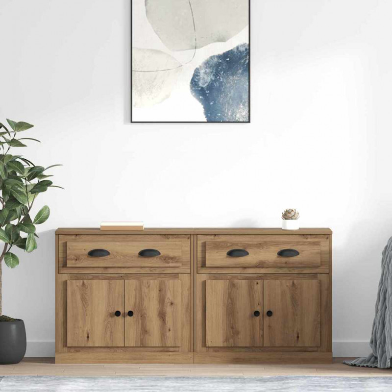 Komody z szufladą 2 pcs Dąb rzemieślniczy 70 x 35,5 x 67,5 cm