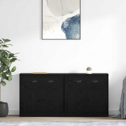 Komody z szufladą 2 pcs Czarny Dąb 70 x 35,5 x 67,5 cm
