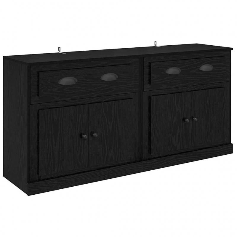 Komody z szufladą 2 pcs Czarny Dąb 70 x 35,5 x 67,5 cm