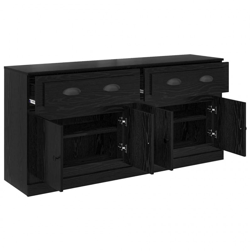 Komody z szufladą 2 pcs Czarny Dąb 70 x 35,5 x 67,5 cm