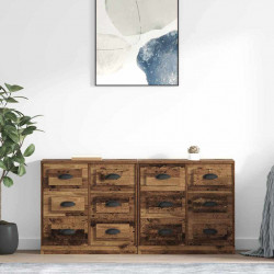 Komody z szufladą 2 pcs Stare drewno 70 x 35,5 x 67,5 cm