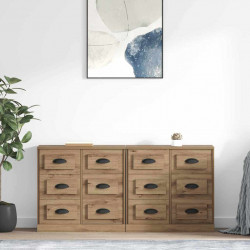 Komody z szufladą 2 pcs Dąb rzemieślniczy 70 x 35,5 x 67,5 cm