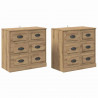 Komody z szufladą 2 pcs Dąb rzemieślniczy 70 x 35,5 x 67,5 cm