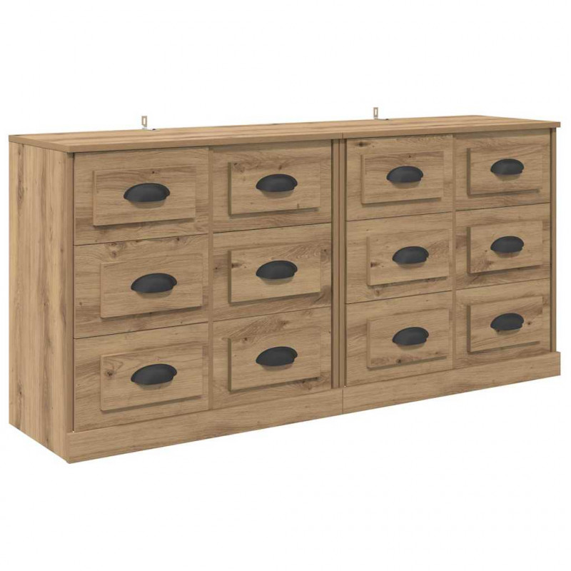 Komody z szufladą 2 pcs Dąb rzemieślniczy 70 x 35,5 x 67,5 cm