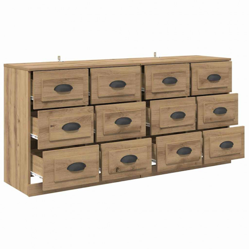 Komody z szufladą 2 pcs Dąb rzemieślniczy 70 x 35,5 x 67,5 cm