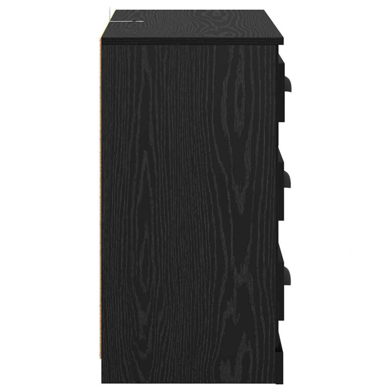 Komody z szufladą 2 pcs Czarny Dąb 70 x 35,5 x 67,5 cm