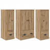 Highboard 3 pcs Dąb rzemieślniczy Materiał drewnopochodny
