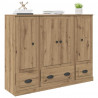 Highboard 3 pcs Dąb rzemieślniczy Materiał drewnopochodny