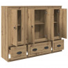 Highboard 3 pcs Dąb rzemieślniczy Materiał drewnopochodny