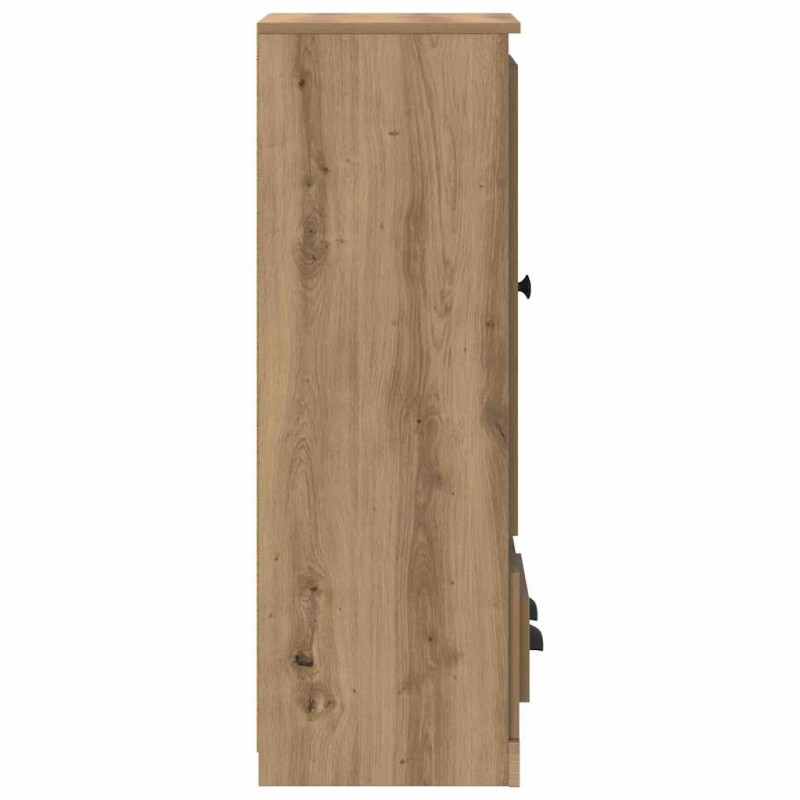 Highboard 3 pcs Dąb rzemieślniczy Materiał drewnopochodny