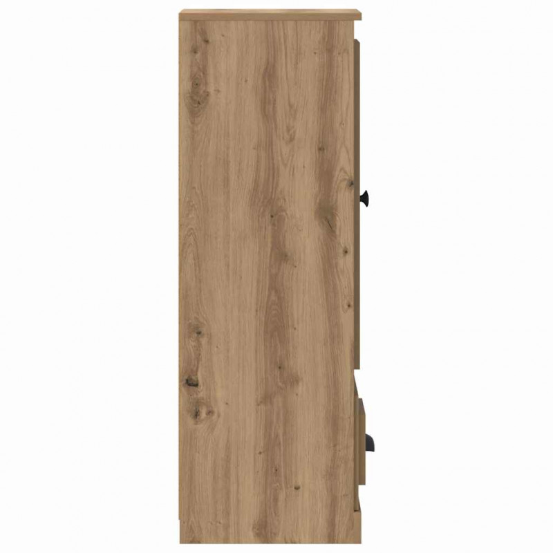 Highboard 3 pcs Dąb rzemieślniczy Materiał drewnopochodny