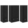Highboard z szufladą 3 pcs Czarny Dąb Materiał drewnopochodny