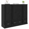 Highboard z szufladą 3 pcs Czarny Dąb Materiał drewnopochodny