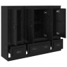 Highboard z szufladą 3 pcs Czarny Dąb Materiał drewnopochodny