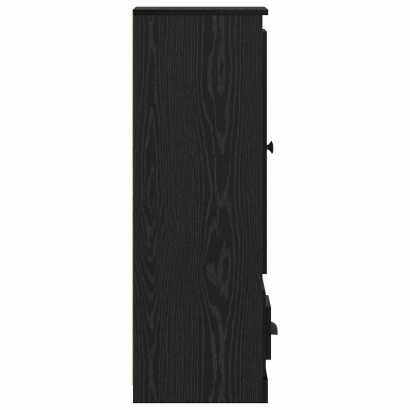 Highboard z szufladą 3 pcs Czarny Dąb Materiał drewnopochodny