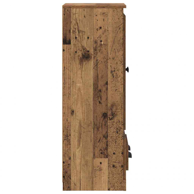 Highboard z szufladą 3 pcs Stare drewno Materiał drewnopochodny