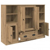 Highboard 3 pcs Dąb rzemieślniczy Materiał drewnopochodny
