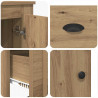 Highboard 3 pcs Dąb rzemieślniczy Materiał drewnopochodny