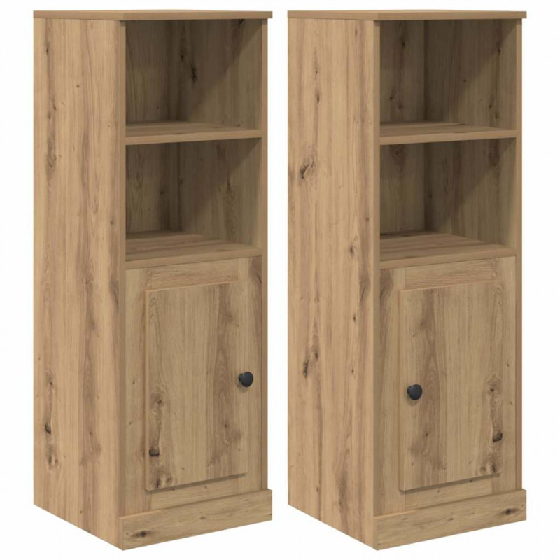 Highboard 3 pcs Dąb rzemieślniczy Materiał drewnopochodny