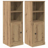 Highboard 3 pcs Dąb rzemieślniczy Materiał drewnopochodny