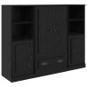 Highboard z szufladą 3 pcs Czarny Dąb Materiał drewnopochodny