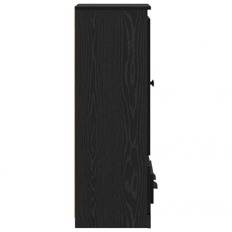 Highboard z szufladą 3 pcs Czarny Dąb Materiał drewnopochodny
