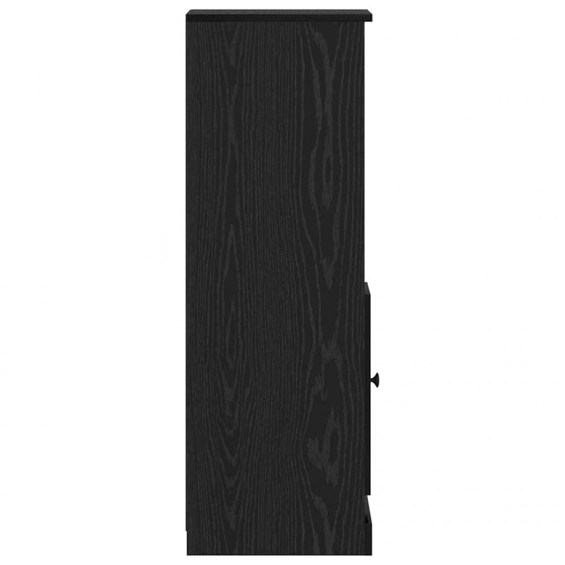 Highboard z szufladą 3 pcs Czarny Dąb Materiał drewnopochodny