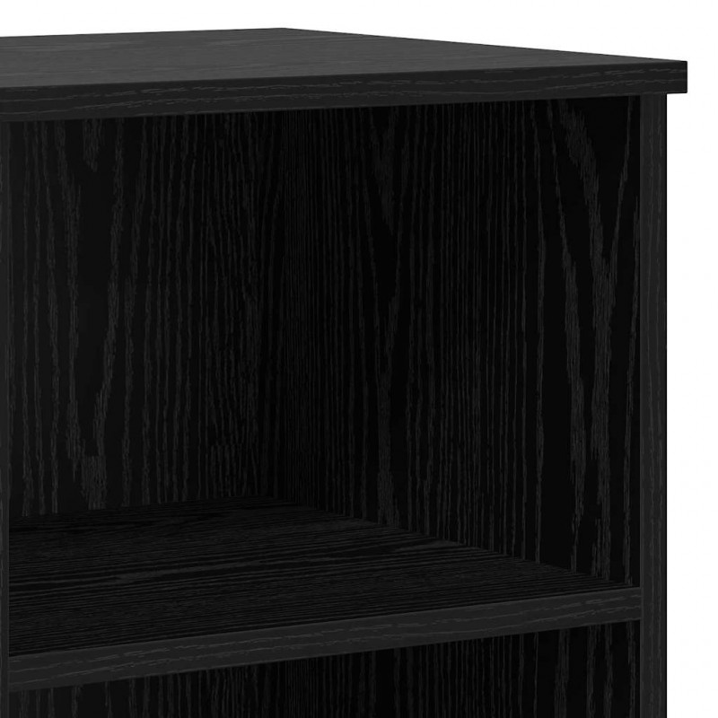 Highboard z szufladą 3 pcs Czarny Dąb Materiał drewnopochodny