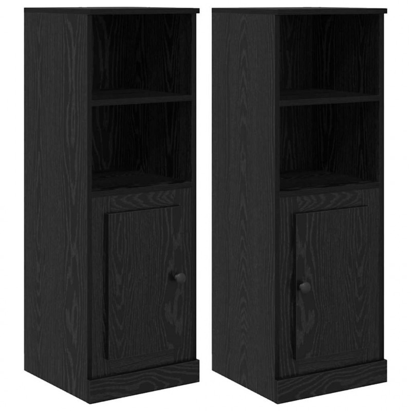 Highboard z szufladą 3 pcs Czarny Dąb Materiał drewnopochodny