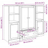 Highboard z szufladą 3 pcs Czarny Dąb Materiał drewnopochodny