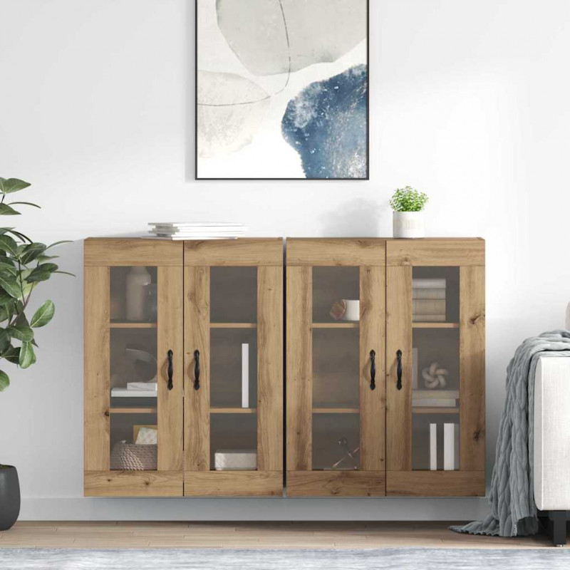 Szafki ścienne 2 pcs Dąb rzemieślniczy 69,5 x 34 x 90 cm