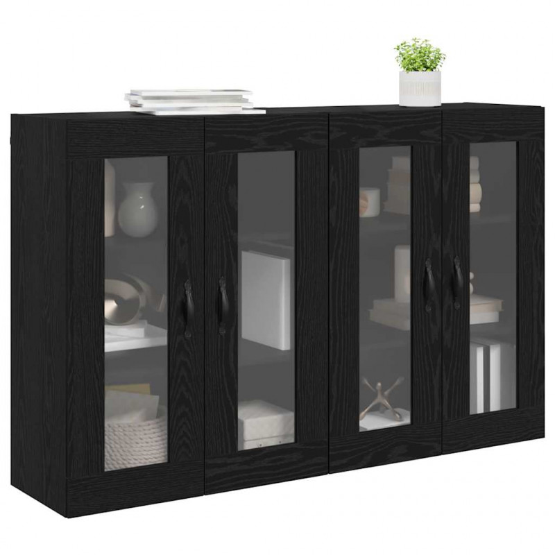 Szafki ścienne 2 pcs Czarny Dąb 69,5 x 34 x 90 cm