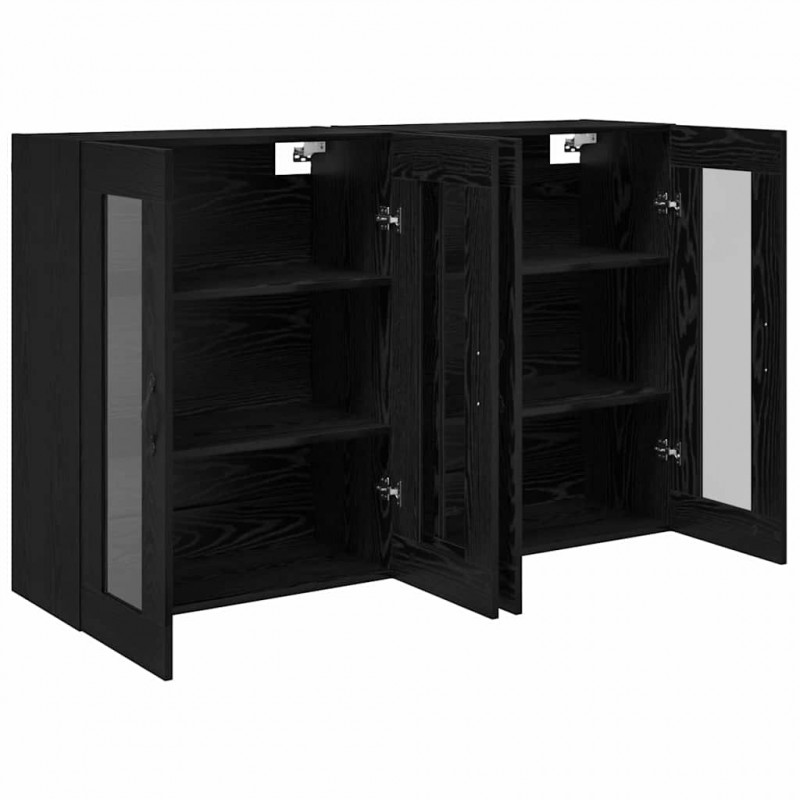 Szafki ścienne 2 pcs Czarny Dąb 69,5 x 34 x 90 cm