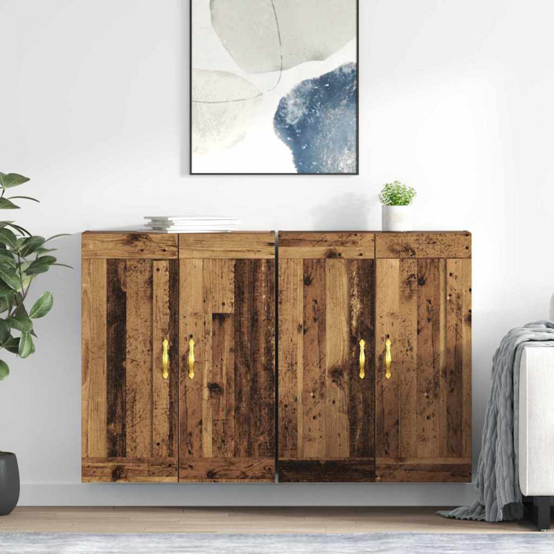 Szafka wisząca 2 pcs Stare drewno 69,5 x 34 x 90 cm