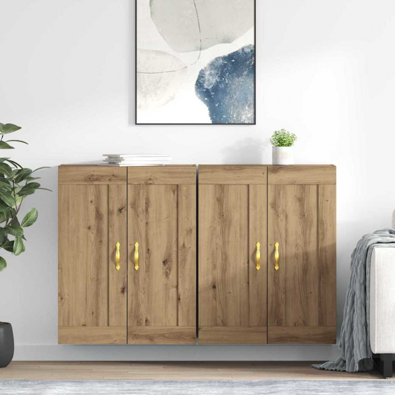 Szafka wisząca 2 pcs Dąb rzemieślniczy 69,5 x 34 x 90 cm
