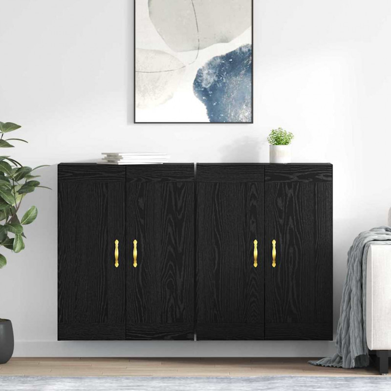Szafka wisząca 2 pcs Czarny Dąb 69,5 x 34 x 90 cm
