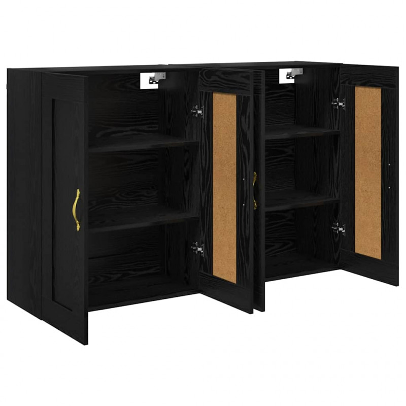 Szafka wisząca 2 pcs Czarny Dąb 69,5 x 34 x 90 cm