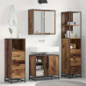 Zestaw mebli łazienkowych z szufladą z półką 4 pcs Stare drewno