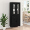 Highboard Białe i czarne dębowe 69,5 x 34 x 180 cm