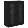 Highboard Białe i czarne dębowe 69,5 x 34 x 180 cm
