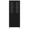 Highboard Białe i czarne dębowe 69,5 x 34 x 180 cm