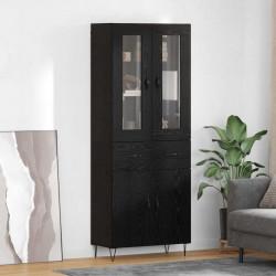 Highboard Czarny Dąb 69,5 x 34 x 90 cm Materiał drewnopochodny