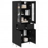 Highboard Czarny Dąb 69,5 x 34 x 90 cm Materiał drewnopochodny