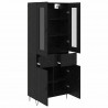 Highboard Czarny Dąb 69,5 x 34 x 90 cm Materiał drewnopochodny