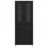Highboard Czarny Dąb 69,5 x 34 x 90 cm Materiał drewnopochodny